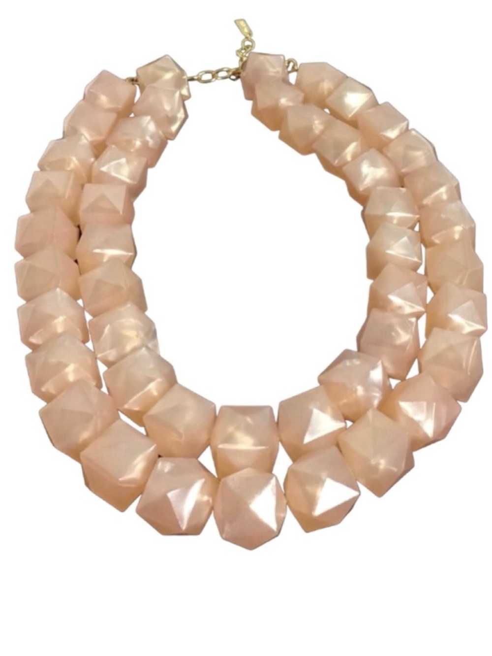 SugarFix Peach Resin Double Strand Bead Necklace (NWOT) - Picture 6 of 7